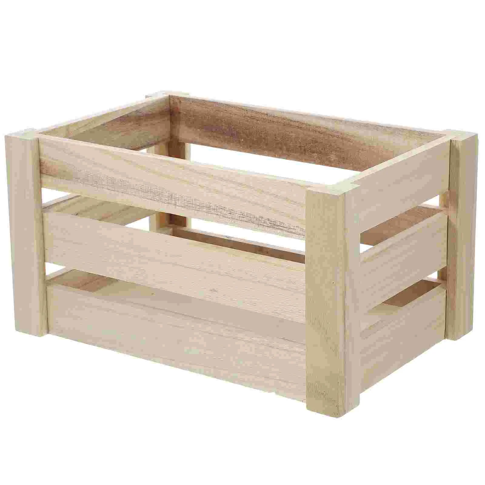 

Desktop Container Wooden Basket Toy Storage Bins Organizer Office Multifunction