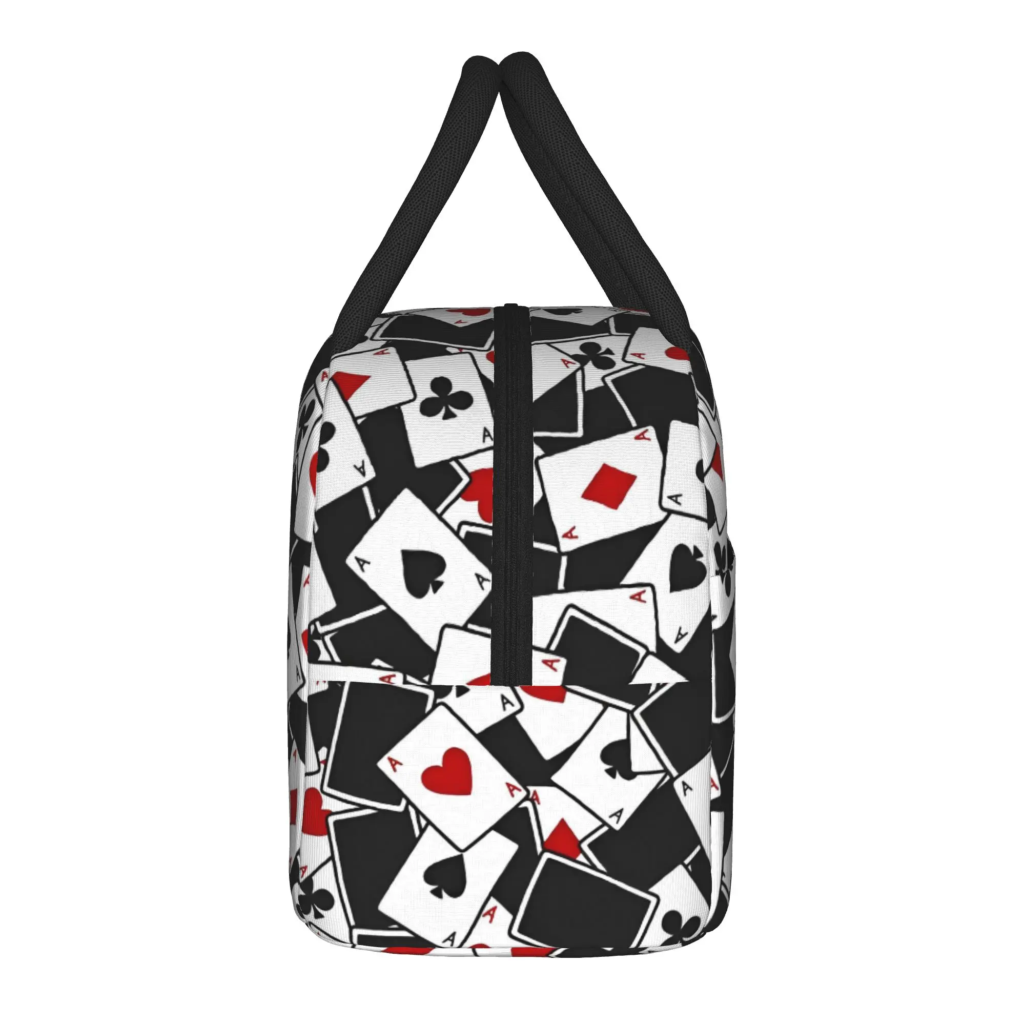 Card Suits Poker Art Aesthetics Insulated Lunch Bag Portable  Lunch Container Thermal Bag Lunch Box Tote Work  Outdoor Girl Boy