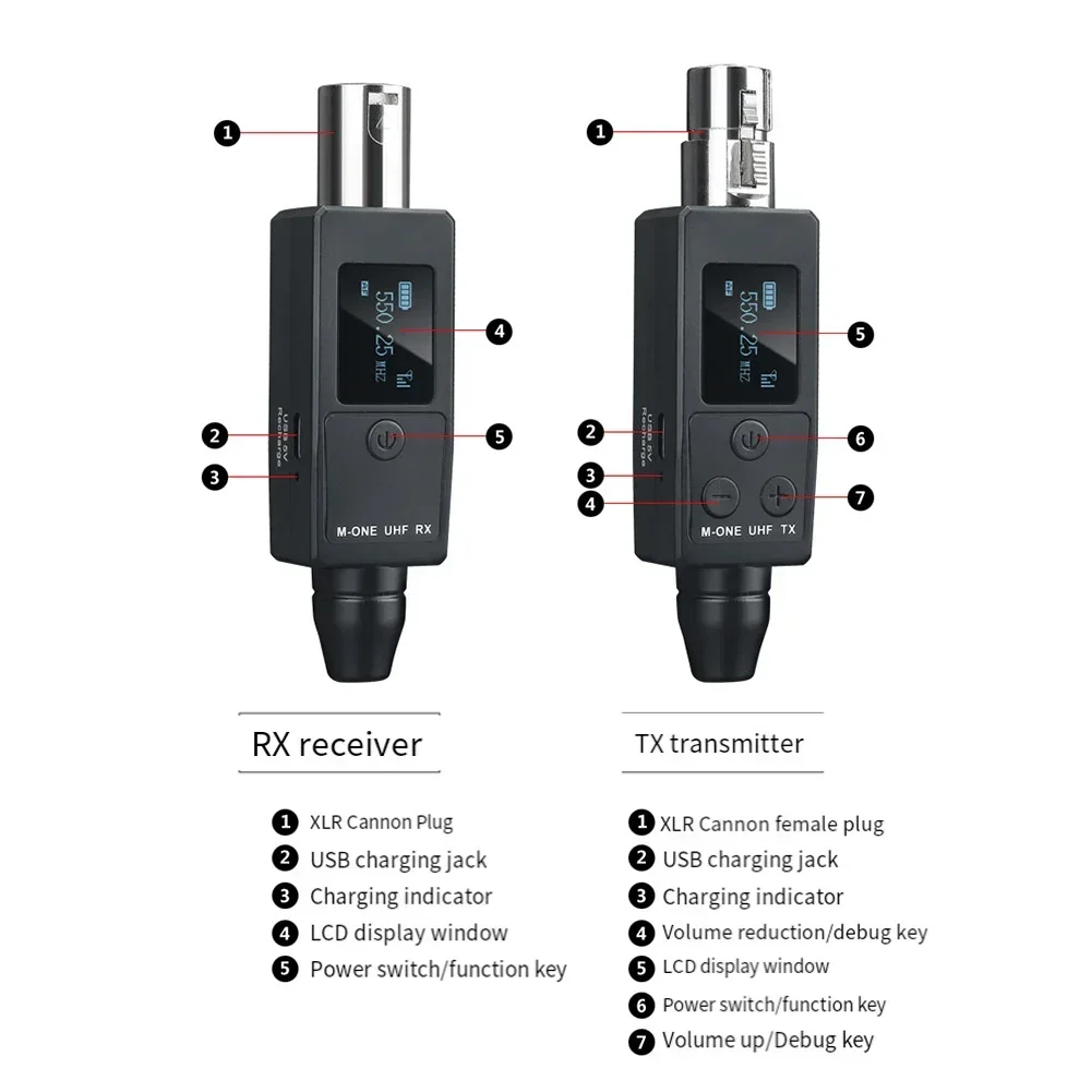 

For Handheld Speakers Dynamic Mic Receiver Wireless Transmitter Receiver Long-lasting Battery Reliable Connection