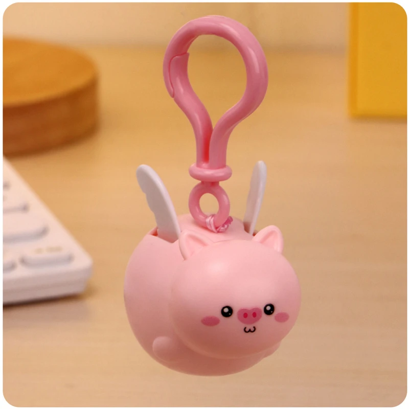 Flying Pink Pig Key Chain Pendant Key Ring Backpack Decor Accessories Stress Relief Novelty & Gag Toys for Kids Adults Gift