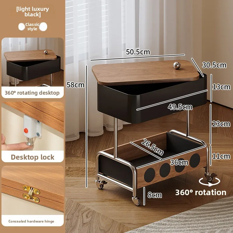 Folding coffee table living room household trolley rack medieval sofa side cabinet
