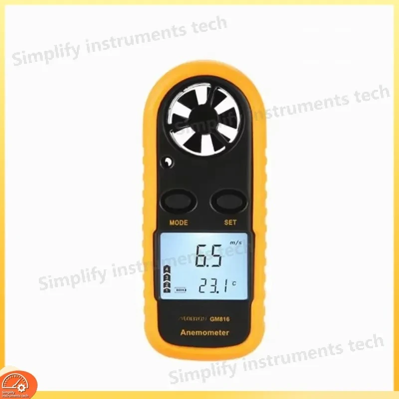 GM816 Portable Digital Anemometer 30m/s LCD Handheld Wind Speed Meter Mini Air Flow Gauge Tester for HVAC Weather Sailing