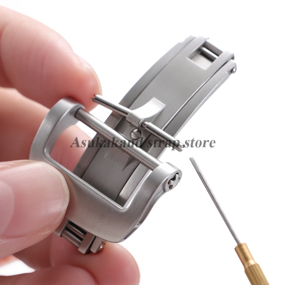 Cierre de acero inoxidable de 18mm y 20mm para Richard Mille, correa de cuero de goma, reloj de doble presión, botón de hebilla de mariposa plegable