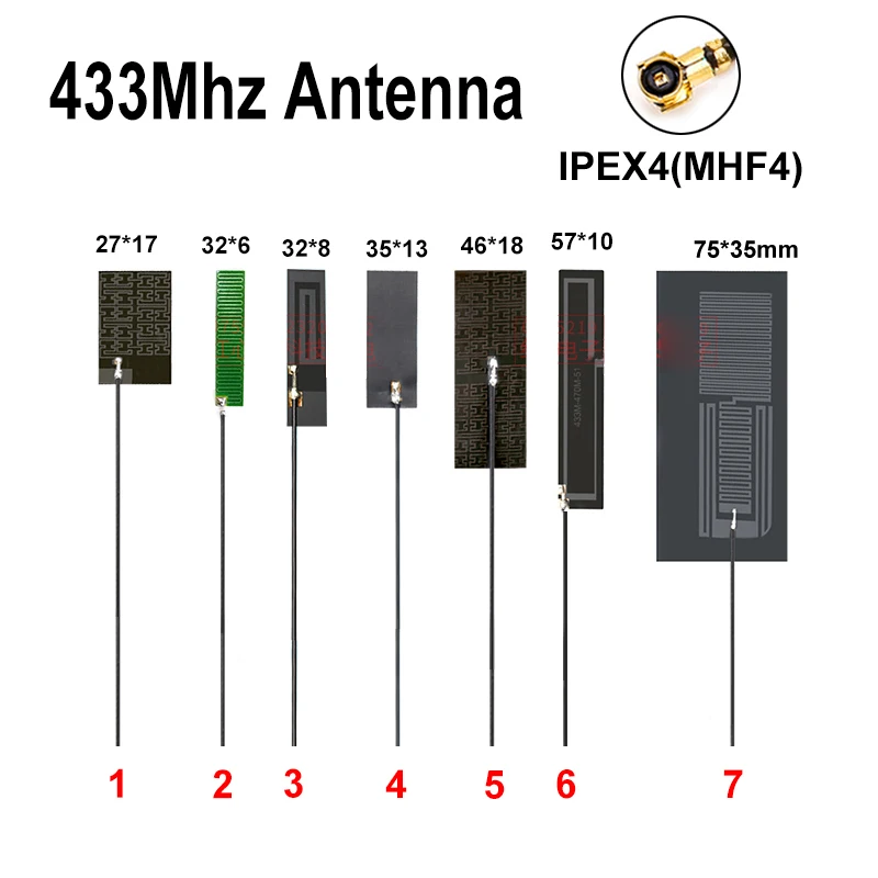 

2Pcs Lora 433Mhz Antenna IPEX4 MHF4 433M Omni FPC Antenna High Gain Build in Soft Antenna Long Range Aerial