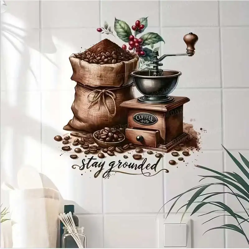 Coffee Theme PVC Translucent Sticker  Coffee Lovers Decorative PVC Sticker for Coffee Enthusiasts AA123