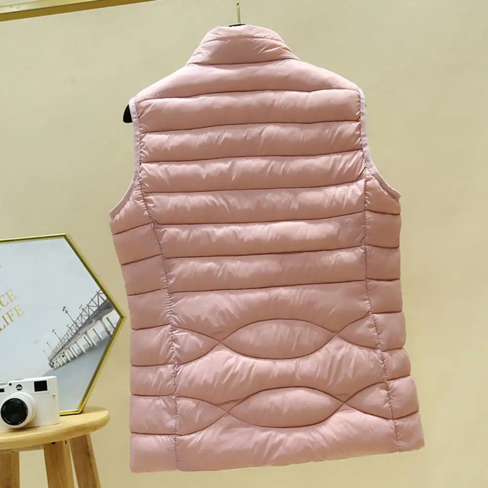 Comfortable Padded Vest Stylish Women's Padded Vest for Autumn Winter Ultra Light Sleeveless Jacket with Zipper Closure for Home