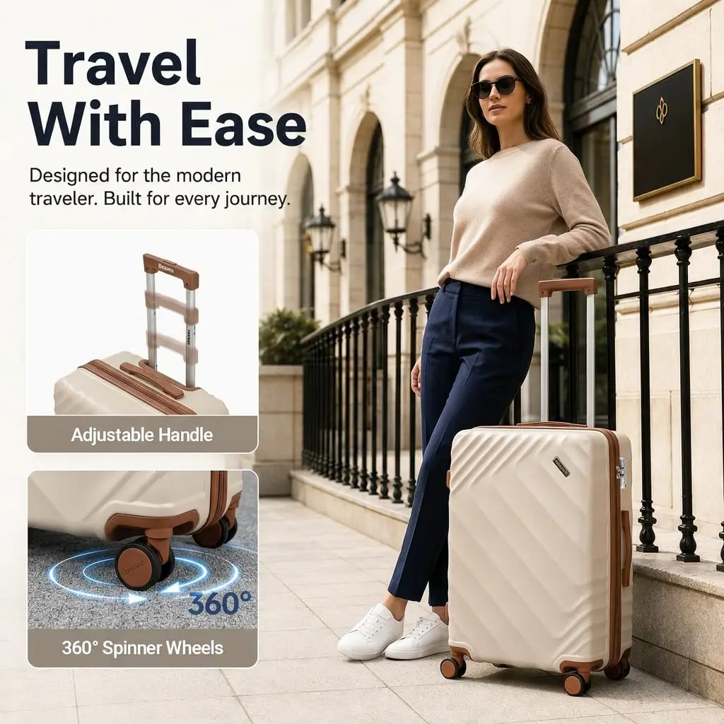 5-Piece Hard Shell Expandable Luggage Set, Airline Approved Carry-On