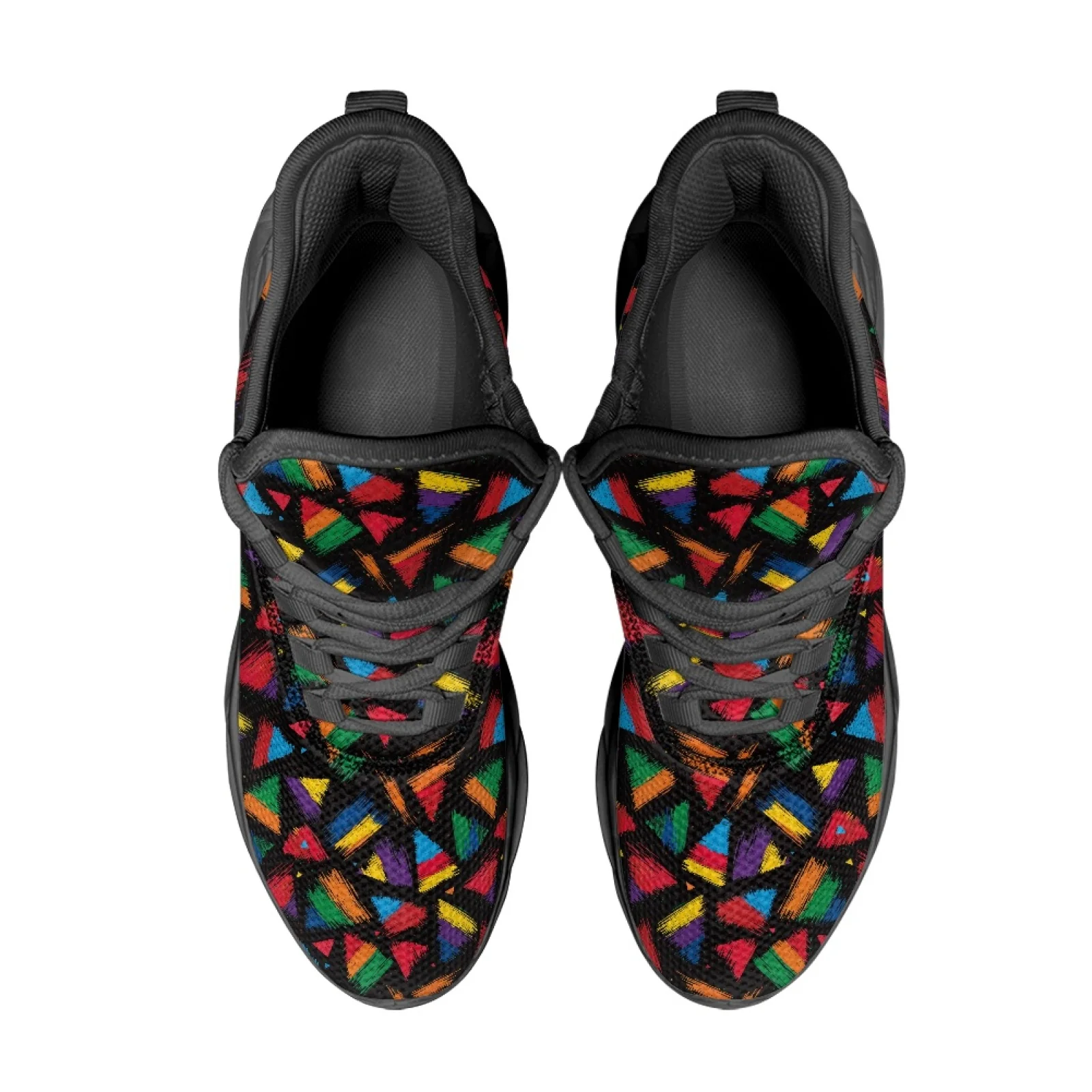 PENSTROLL Cushioned Athletic Footwear Casual Running Shoes for Workout Mens Multicolor Triangle