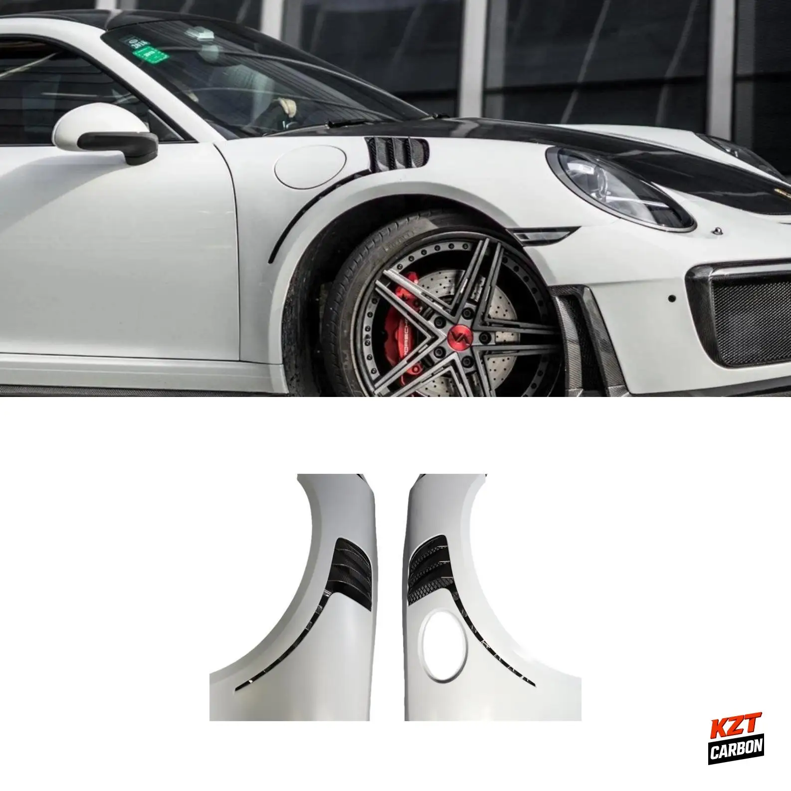For Porsche 911 991 (11-19) GT3 Style Partial Dry Carbon Front Vented Fender