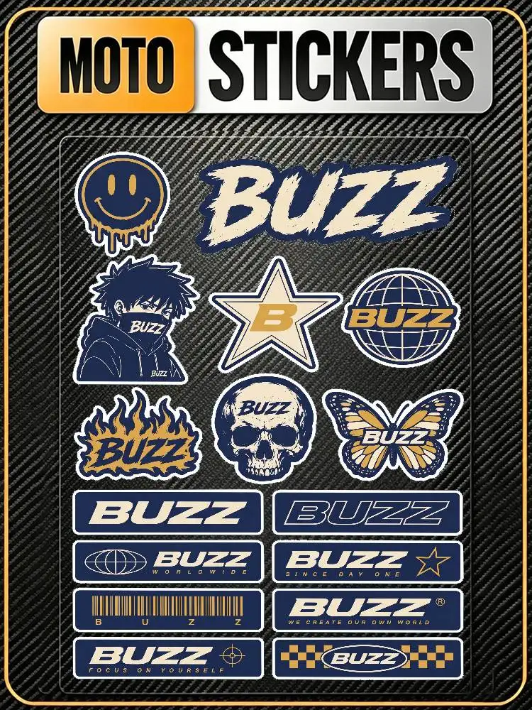 B-UZZ High Visibility Reflective Waterproof Decal Scratch Hide Sticker Fit Car Motorcycle Helmet Refrigerator