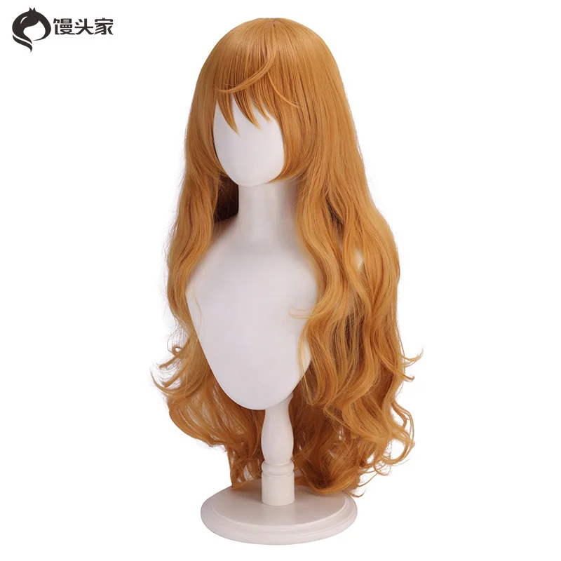 Peluca de Anime para adultos Nami, pelo largo naranja Cruly, pelo sintético resistente al calor para mujer, Halloween, 80CM