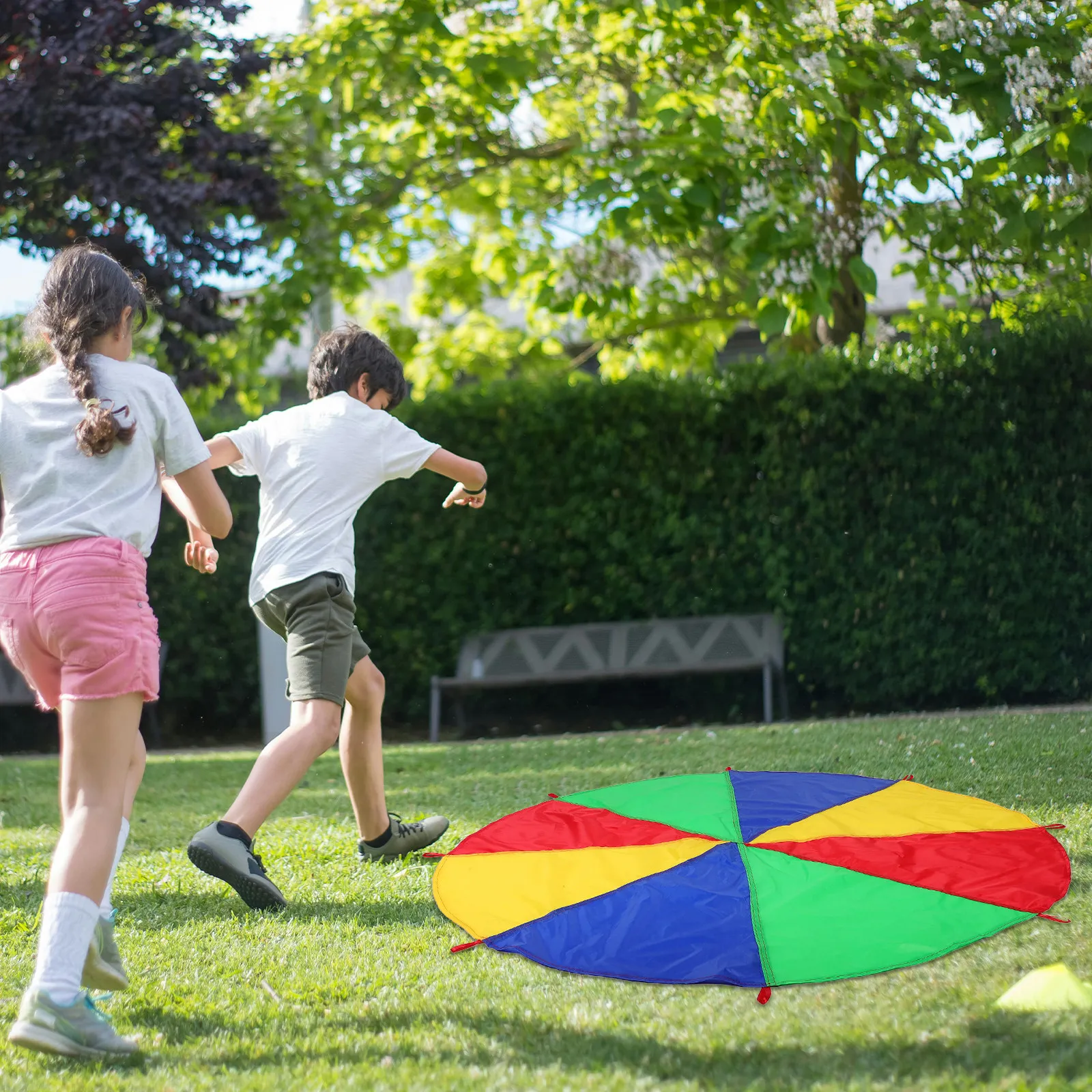 ร่มชูชีพสีรุ้งสำหรับเด็ก กิจกร - Kids Outdoor Learning Activities บทวิจารณ์และราคา