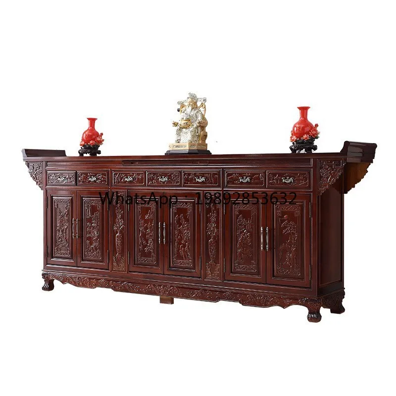 YFY النمط الصيني خشب متين طاولة المذبح غرفة المعيشة مرتفعة خزانة التلفزيون طاولة بوذا منحوتة #3