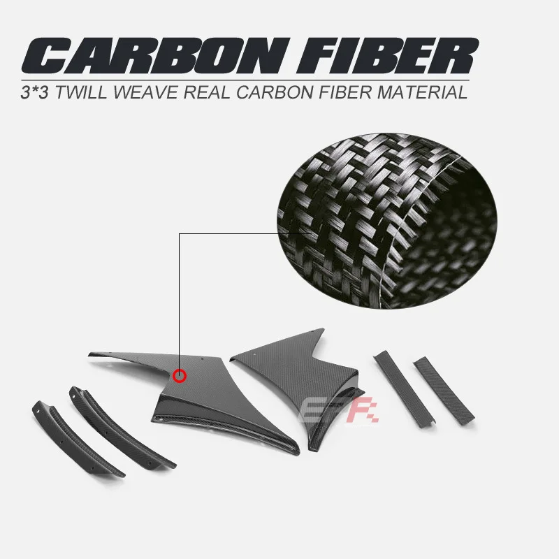 مناسبة لسكين الهواء ذو القضيب الأمامي JS من ألياف الكربون Honda Civic FK8، تعديل محيطي صغير #3