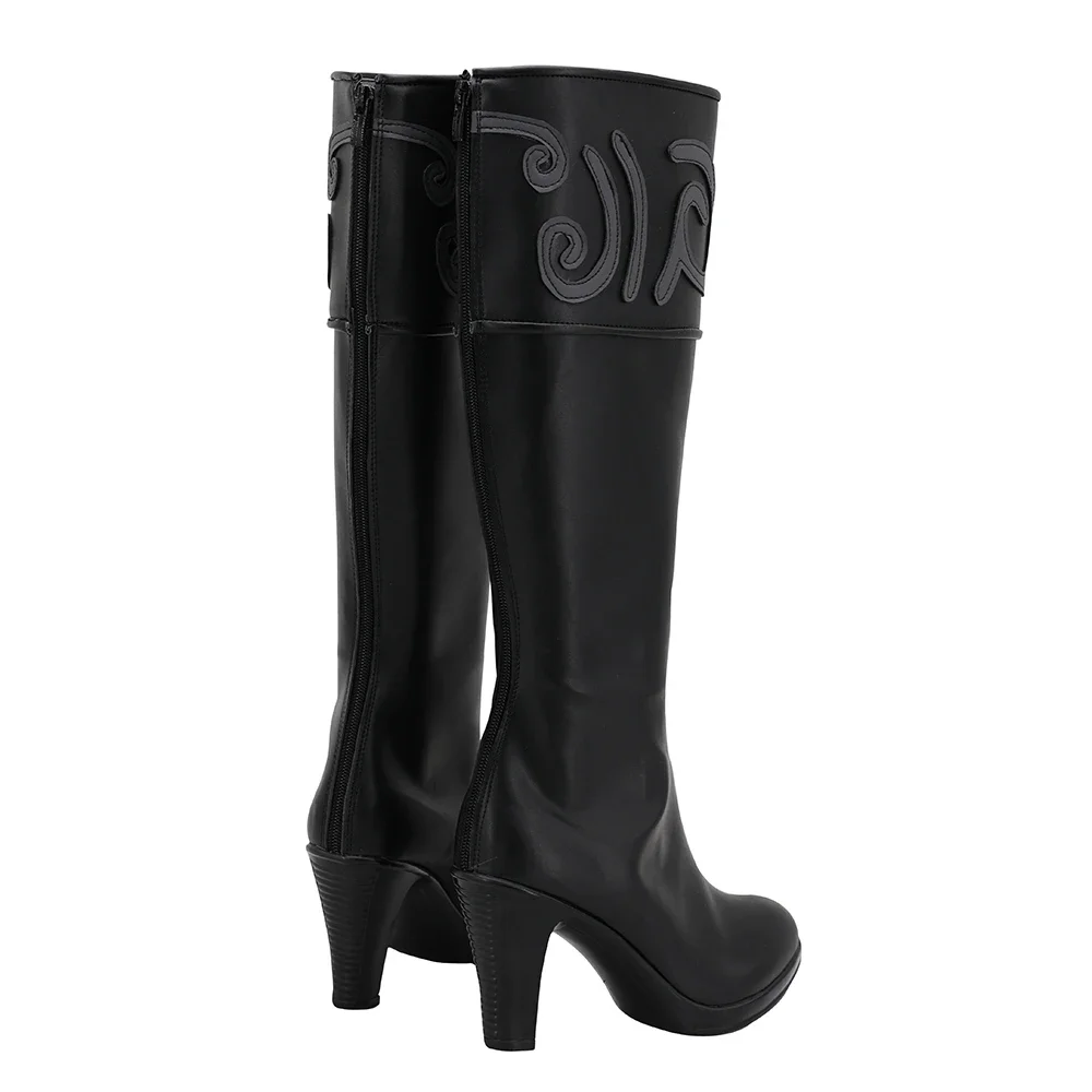 Arknights Lappland Cosplay Boots Black High Heel Shoes Custom Made (3)
