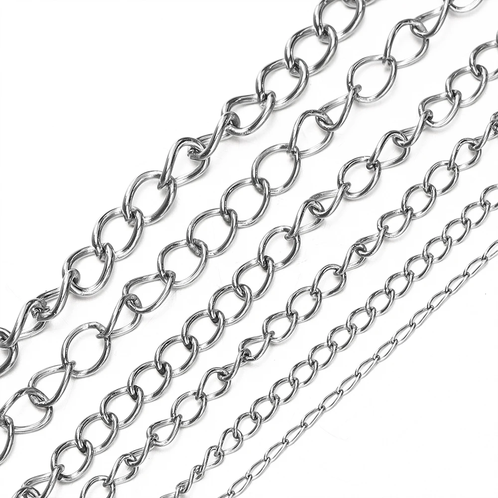 2/5 Meter Edelstahl-Verlängerungskette 2/3/4mm Gold-Halsketten für Armbänder DIY-Kettenzubehör Schmuckherstellung Handwerk – Detail 3