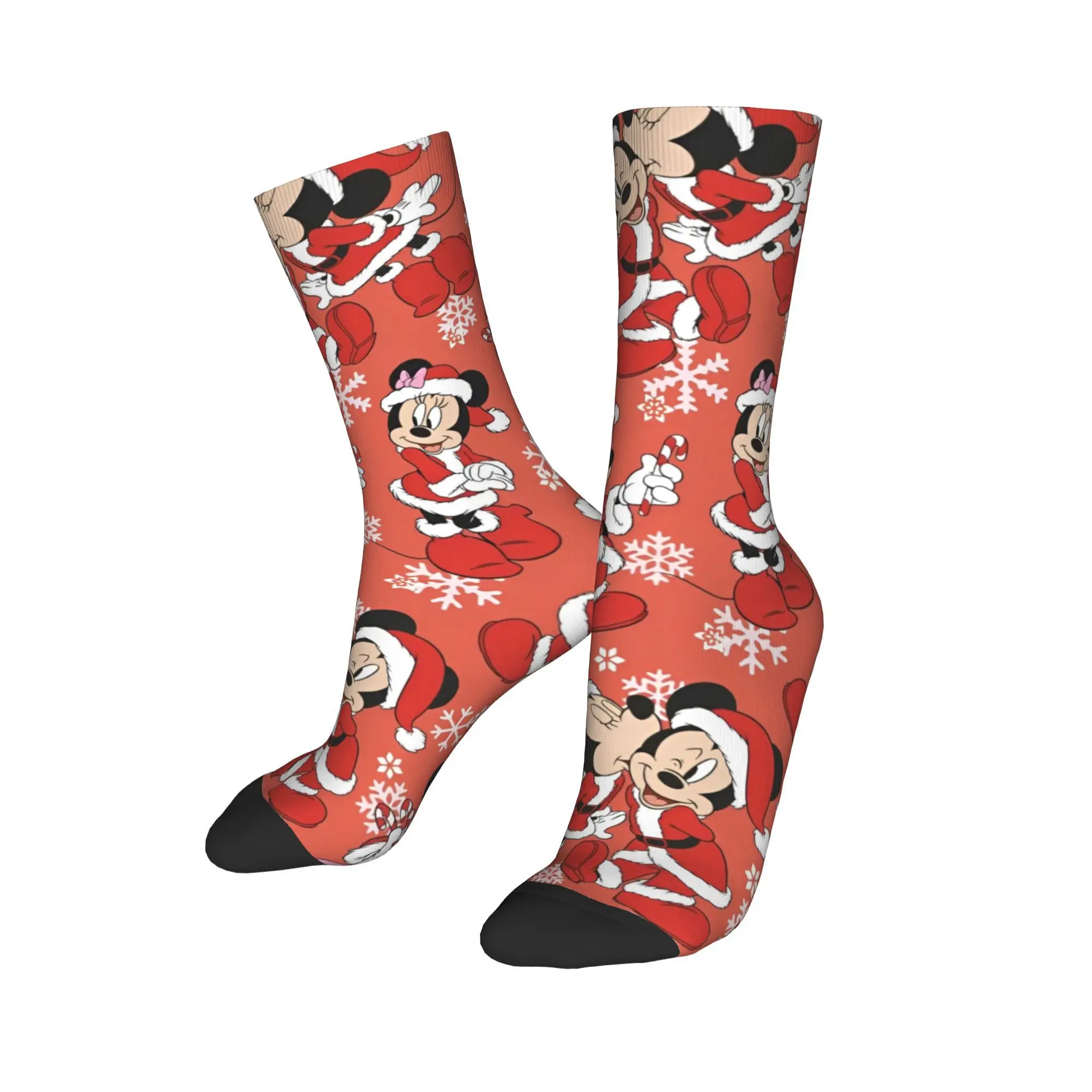 Merry Christmas Mickey Mouse Sock Fashion Men's Socks Crazy Polyester Minnie Kiss Love High Quality Women Autumn Winter Stocking