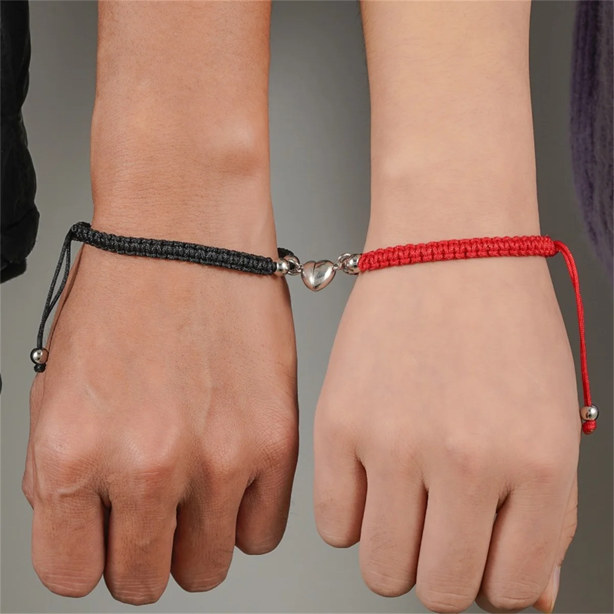 2 Teile/satz Romantische Herz Magnetische Gewinnen Paar Armband Für Frauen Männer Mode Geflochtenen Seil Passenden Armband Freundschaft Schmuck – Detail 11
