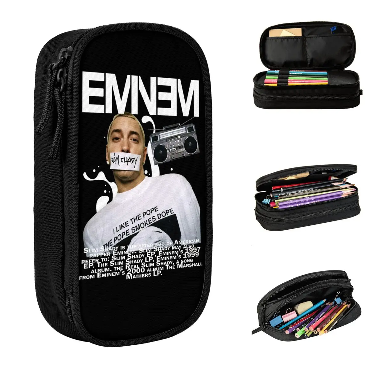 album the death of slim shady eminem estojo para lapis estojo classico para estudantes lapis cosmeticos de escritorio novo 2023 01