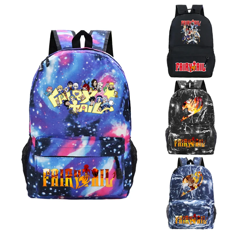 

New Fairy Tail Backpack Boys Girls Book Bag Students Back To School Gift bag Teens Sport Bag Women Men Travel bag Mochila