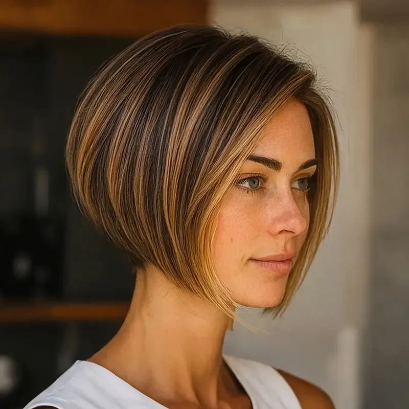 Euro-American synthetic wig with middle part, short straight hair, bob cut, for Halloween