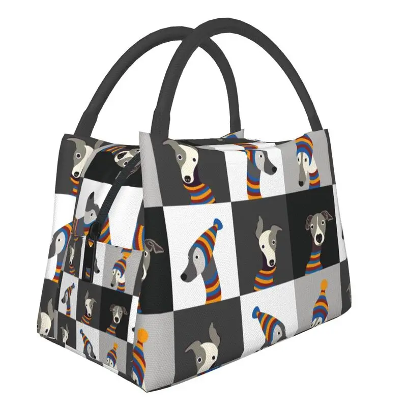 

Cartoon Greyhound Whippet Dog Insulated Lunch Bags for Women Sighthound Hound Thermal Cooler Food Lunch Box Hospital Office