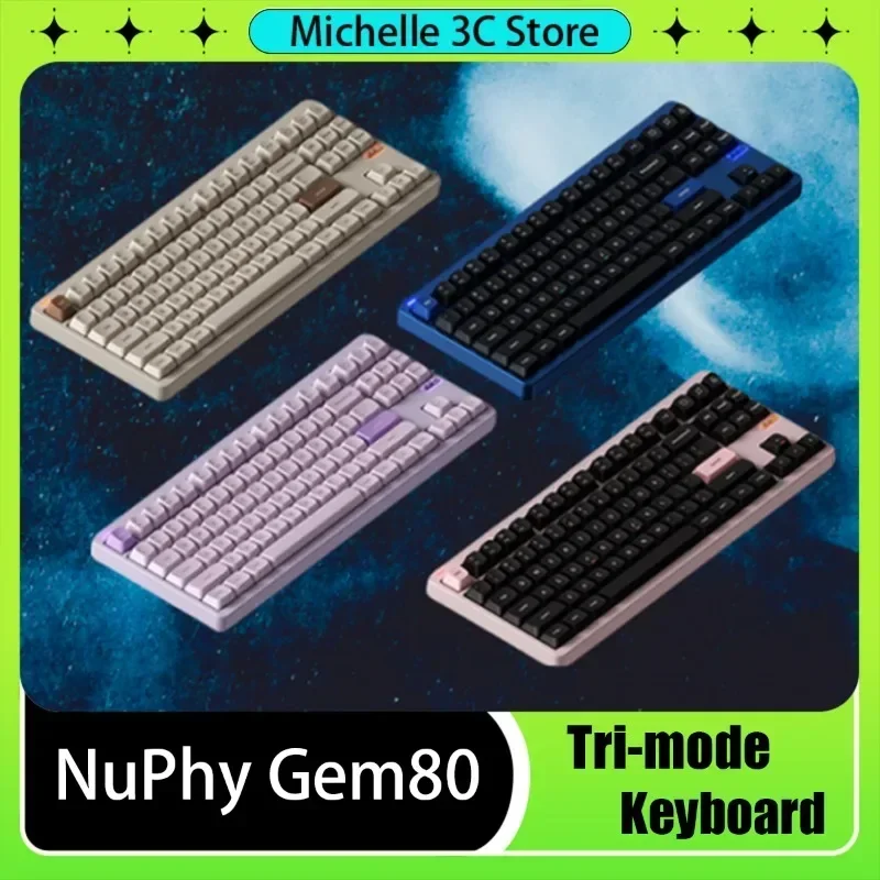 

NuPhy Gem80 Aluminium Alloy Mechanical Keyboard Kits Customized Wired Hot Swap Ergonomic Sound Off PC Office Gaming Accessory