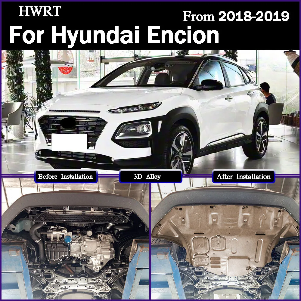 

Car Accessories Black Under Engine Guard Mudguard Board Splash Shield Mud Fender Plate Panel For Hyundai Encion 2018 2019 1.6T
