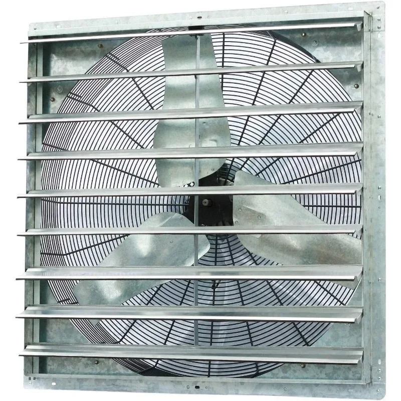 Iliving - 36 inch wandgemonteerde sluiter-afzuigventilator - automatische sluiter ventilator met enkele snelheid voor zolder thuis, schuur