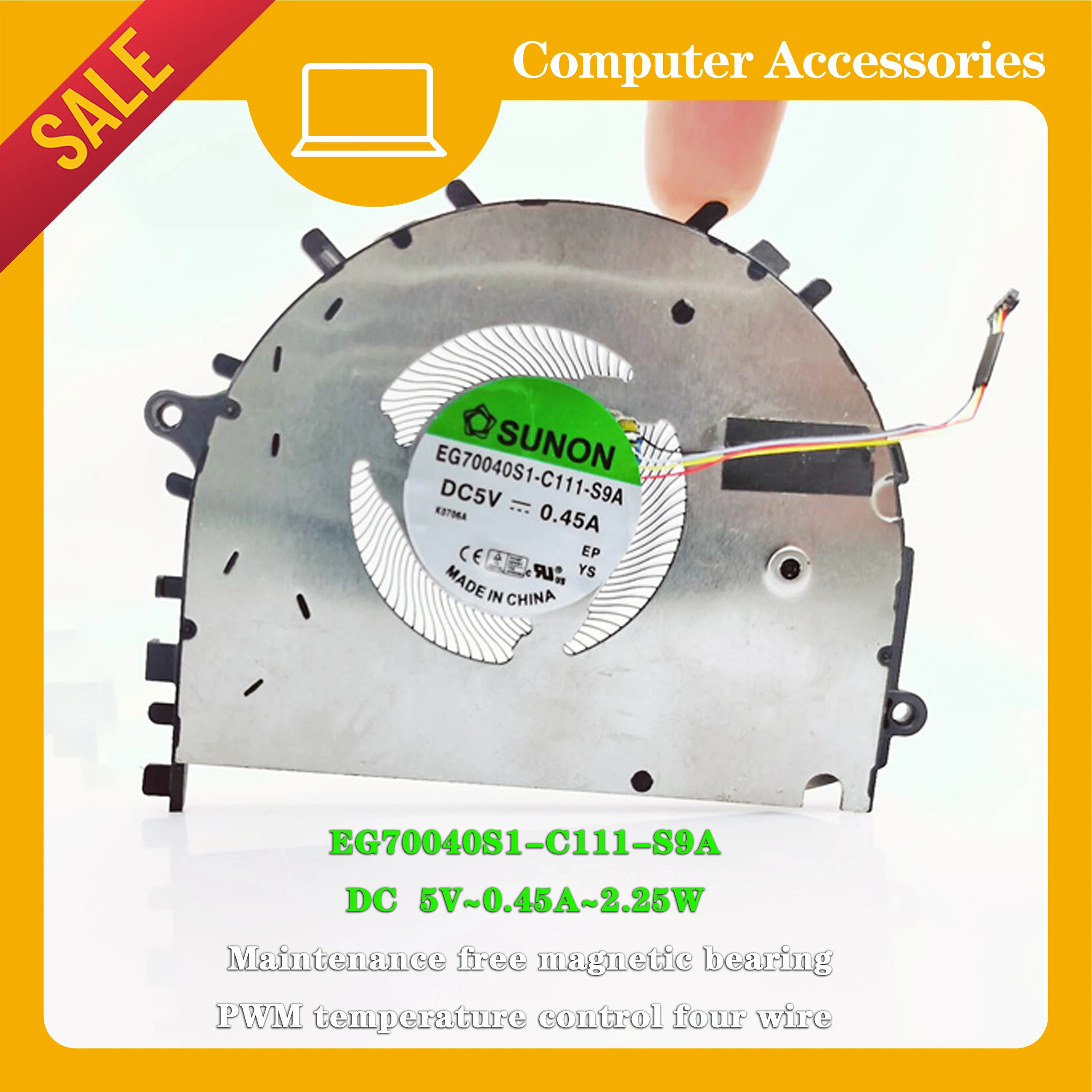 The laptop CPU cooling fan For Huawei SUNON EG70040S1-C111-S9A DC5V 0.45A laptop cooler C110 NS85C32-19D04