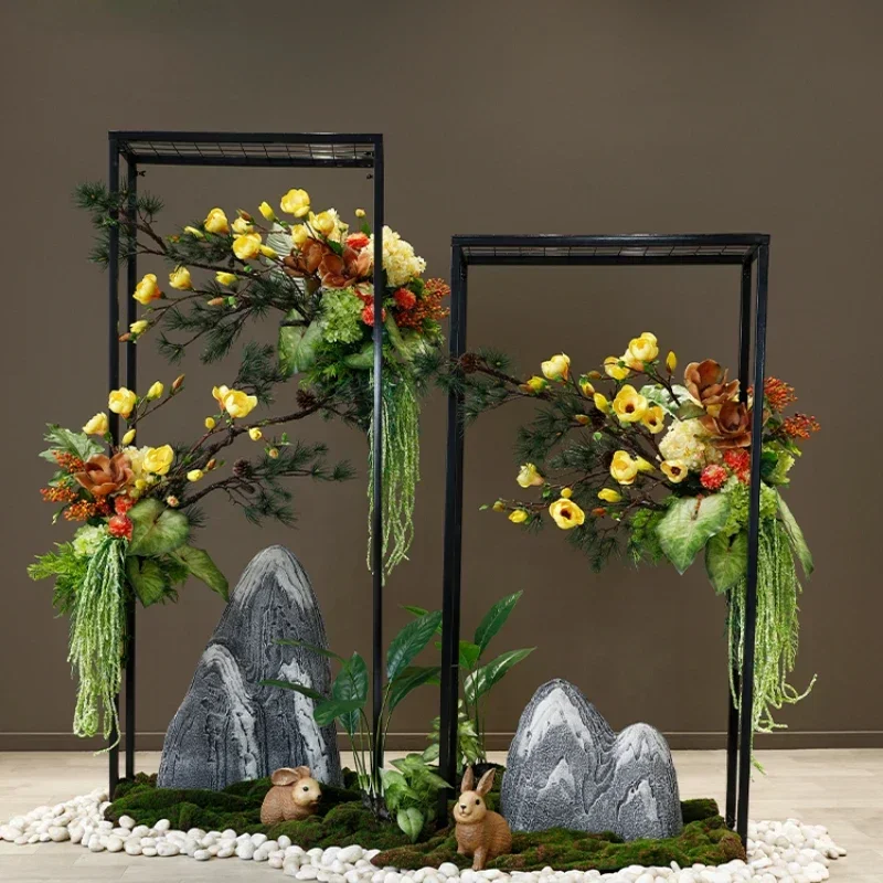 Artificial Flower Landscaping Simulated Plants Window Floral Hotel Mall Indoor Imitation Flower Plant Display Landscape