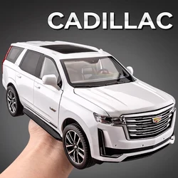 1:24 Cadillac Escalade SUV, легкосплавный автомобиль, литая под давлением металлическая модель, звук и свет, настольная коллекция, декоративный подарок для мальчиков, украшение для дисплея