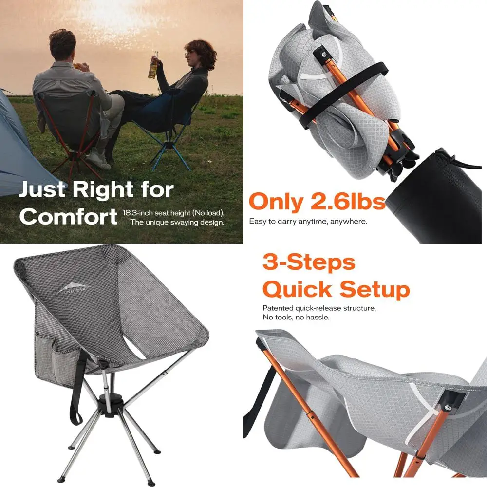 

Сверхлегкий портативный складной стул для взрослых — 2,6 фунта, быстрая 3-ступенчатая настройка, идеально подходит для пеших прогулок, рыбалки и приключений на открытом воздухе