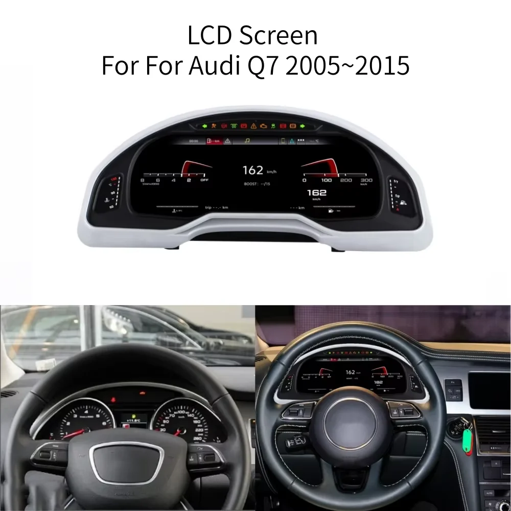 For Audi Q7 2006-2015 12.3 inch Digital Dashboard  LCD Instrument Cluster Display Virtual Cockpit Speedometer screen panel