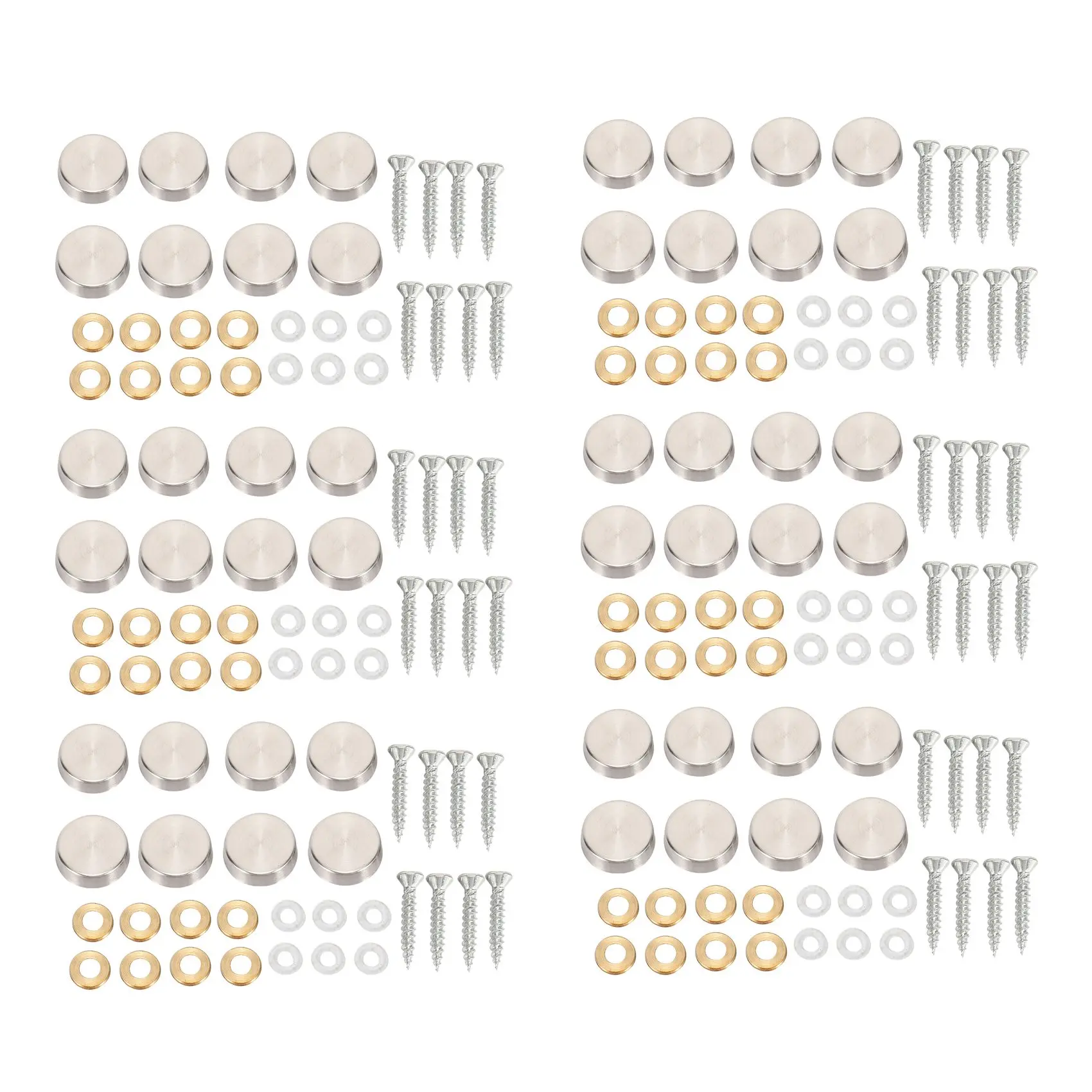 

A50U 16 Mm Stainless Steel Mirror Nails Screw Cap (48 Pieces)