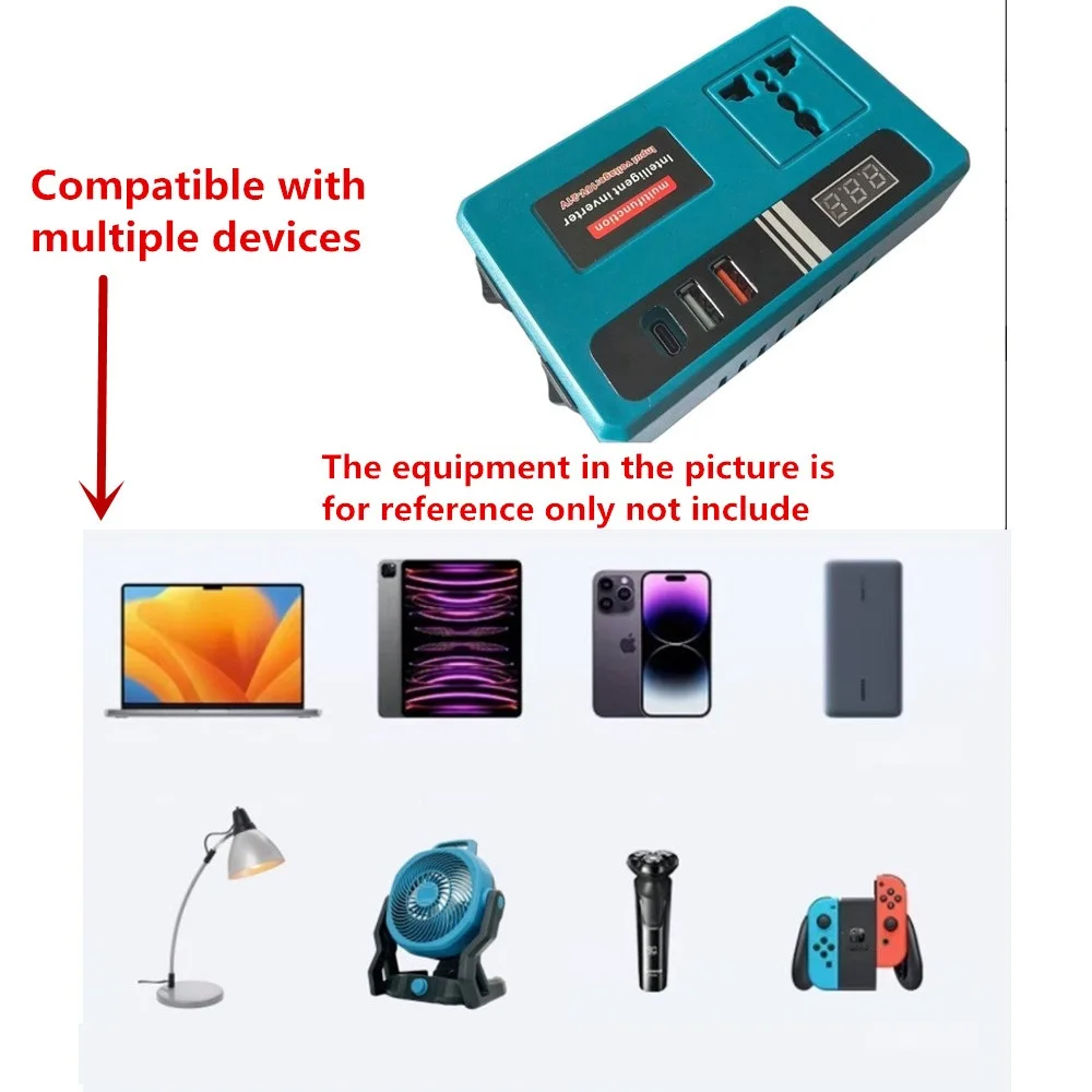 Multifunction Intelligent Li-ion Battery Outdoor Work Inverter 120W for Makita 18V Li-ion battery BL1815 BL1830 BL1850 BL1860