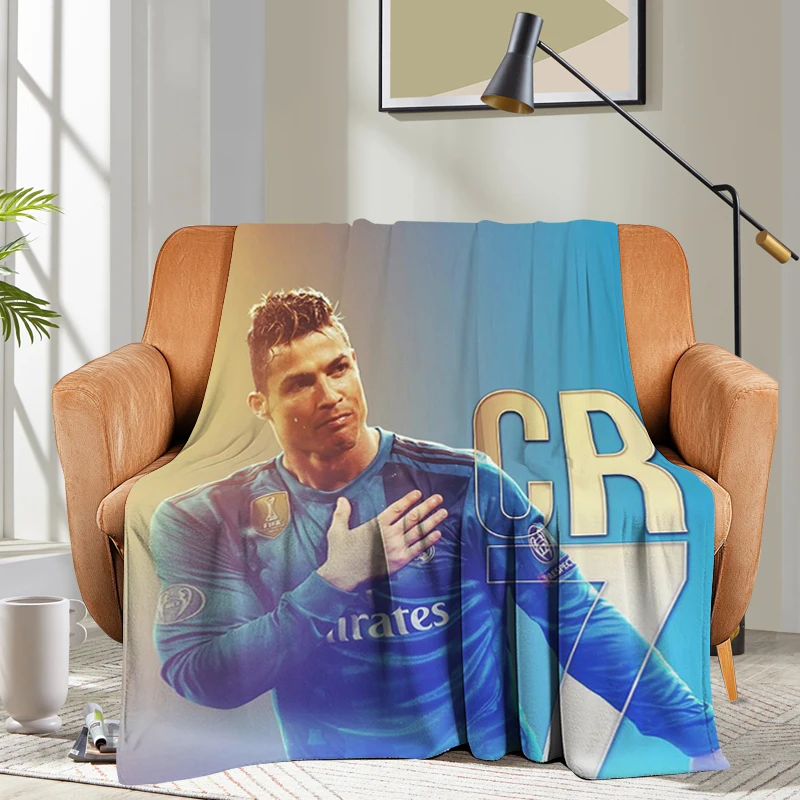 Custom Blanket Sofa Ronaldo CR7 Bed Fleece Camping Nap Fluffy Soft Blankets for Winter Warm King Size Microfiber Bedding