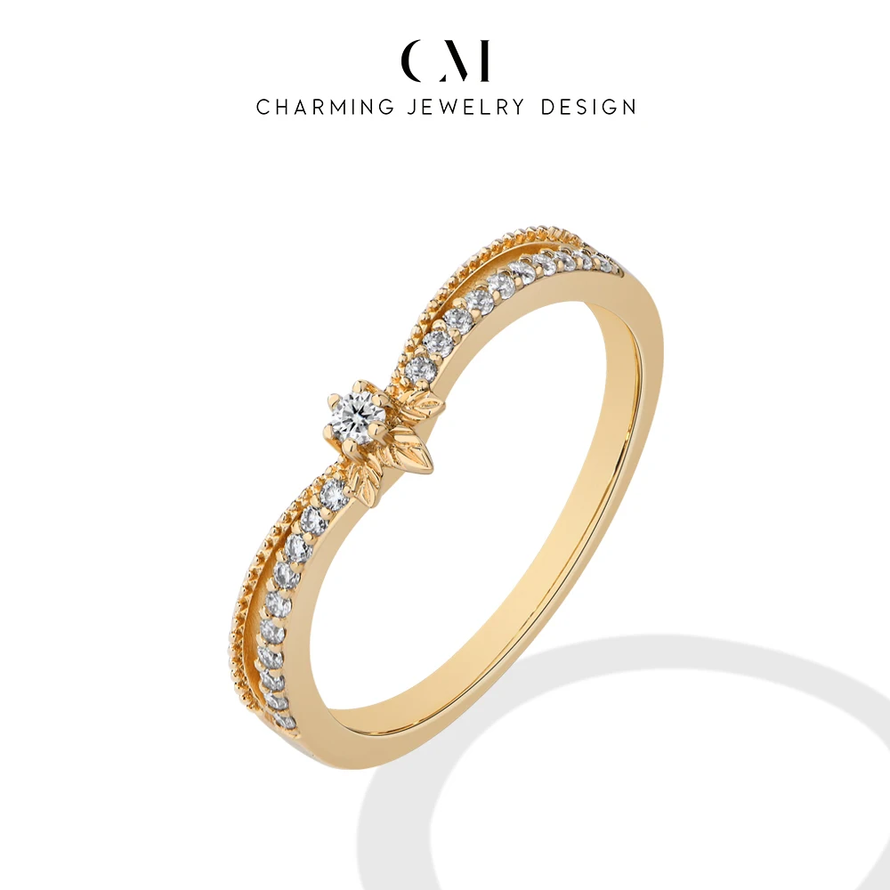 

CHARMING 2026 Luxury Shining Moissanite leaf-shape Crown Ring S925 for Women party exquisite-Gift Anniversary engagement Wedding