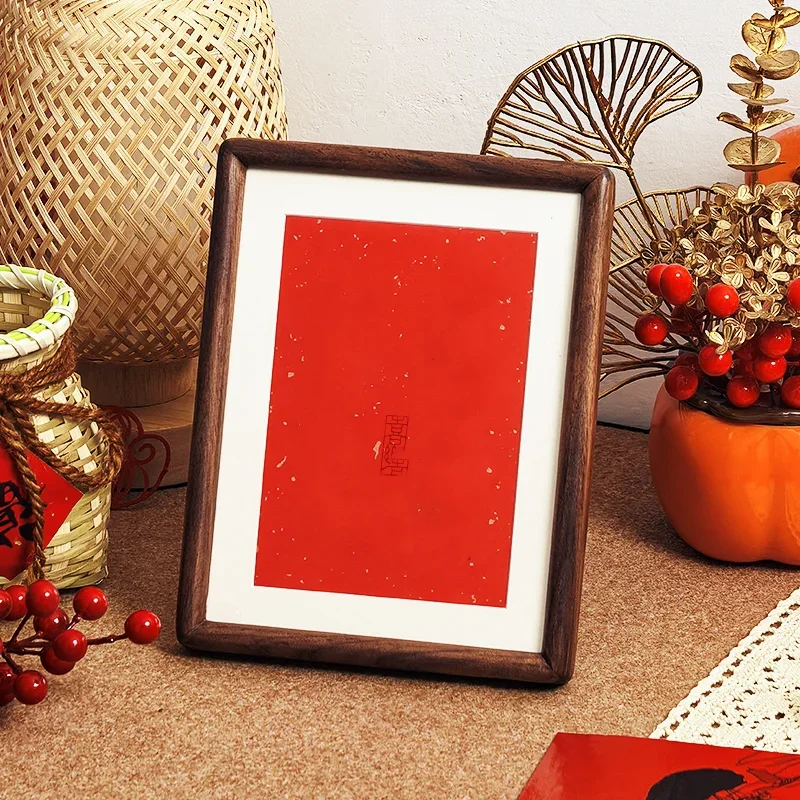 Solid Wood Round Corner Picture Frame Elegant Home Décor Table Display Frame High-Quality Decorative Artwork Frame