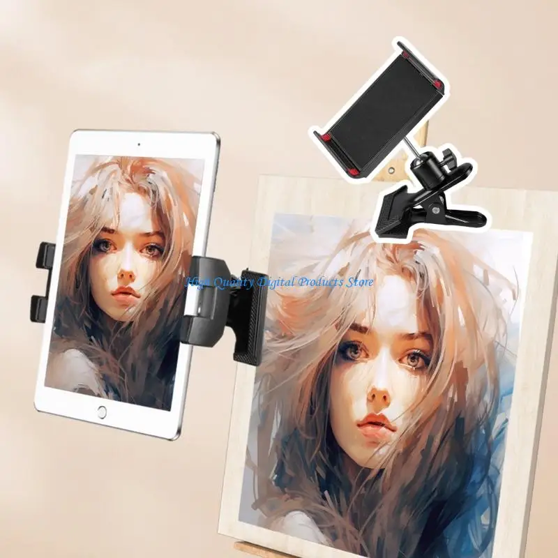U2JE Two Purpose Tablets Phone Stand With Secure 60mm Grip For Live Broadcasts Sketching Horizontal Vertical Viewing