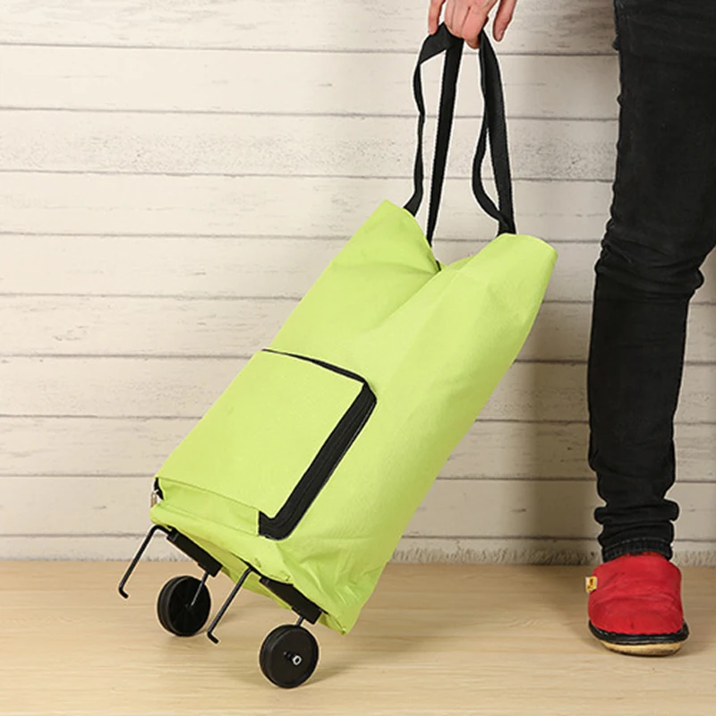 Shopping Trolley Foldable Shopping Wheels Bag Lightweight Large Capacity Portable Tug Bag Supermarket Durable Home Camping Trip