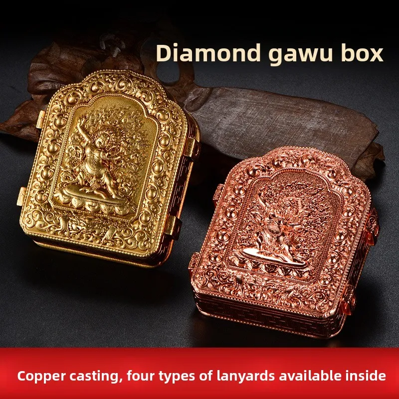 Double Color Copper Vajrapani Buddha Pendant Gau Box Necklace Tibetan Amulet