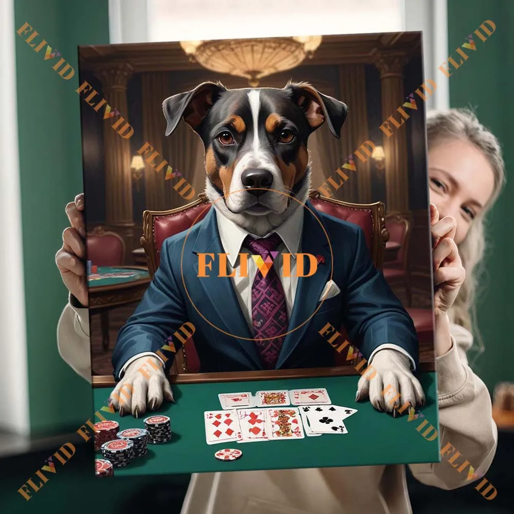 

Custom Cat Dog Portrait King General Captain Vintage Poster Wall Art Canvas Painting Wall Pictures For Living Room Unframed