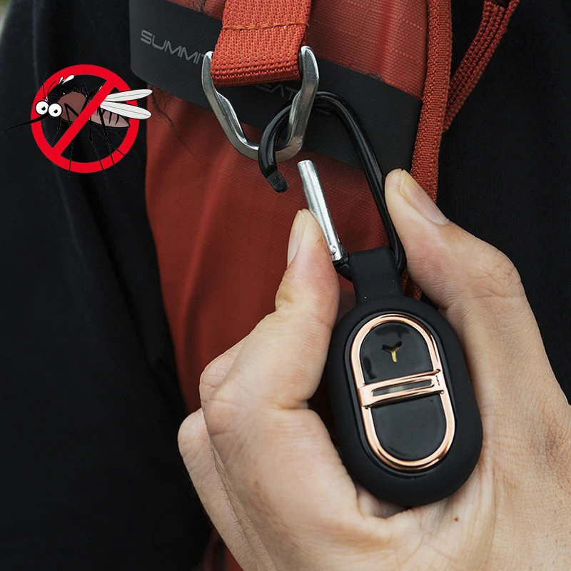 New Ultrasonic Mosquito Repellent Watch with Carabiner Anti-mosquito Bite Pendant Portable Mosquito Repeller Key Chain for Adult