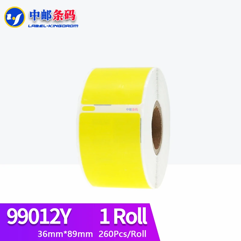 1 Roll Yellow Color Generic Dymo 99012 Label 36*89mm 260Pcs Compatible for LW400 LW450 LW450Turbo 4XL Thermal Printer