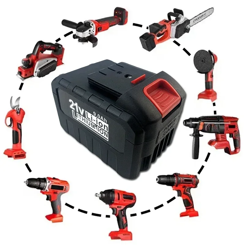 Batterie pour outil électrique Quanyou, 21V, 3000/9000mAh, lithium-ion, adaptée aux machines à découper, perceuses, scies et autres outils