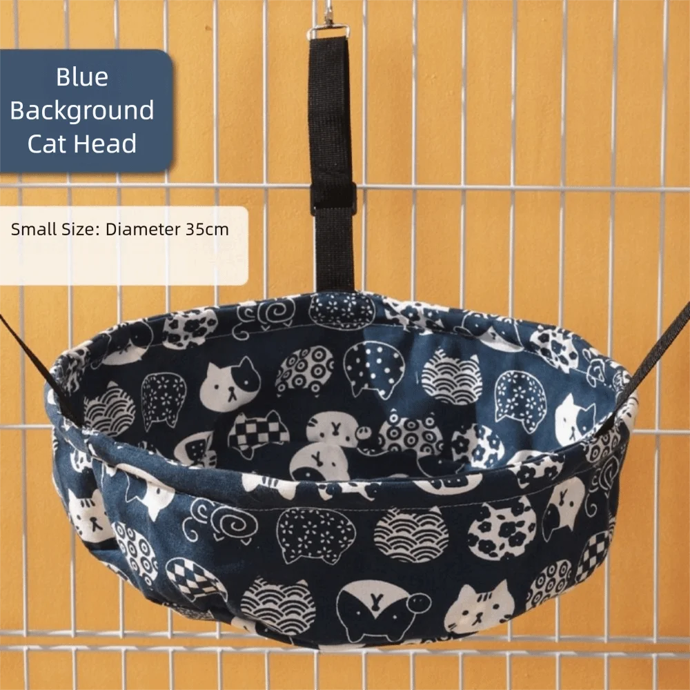 Amaca per gatti per tutte le stagioni in tessuto a prova di masticare Cinghie regolabili Letto sospeso montato su gabbia in velluto invernale Materiale resistente all'usura