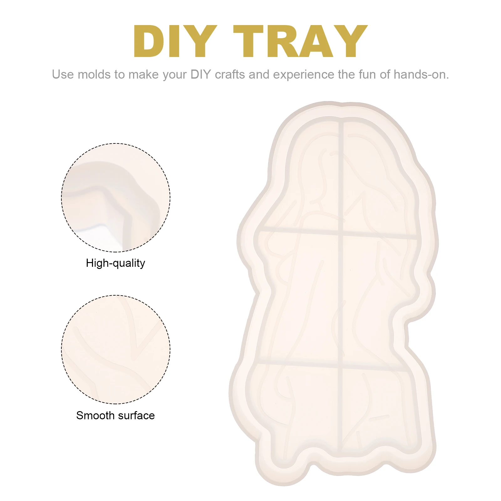

Silicone Mold for DIY Crafts Resin Tray H made Accessory Plate Making Mould Creative Jewelry Parts Storage Craft Tool