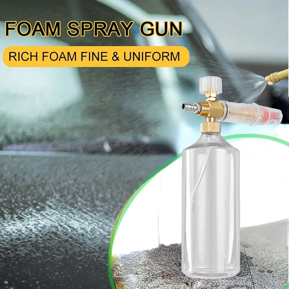 Efficiency Thick Handle Car Washer Foam Generator 1L High Foaming Snow Foam Lance Clear Empty Bottle Foamer Sprayer Truck