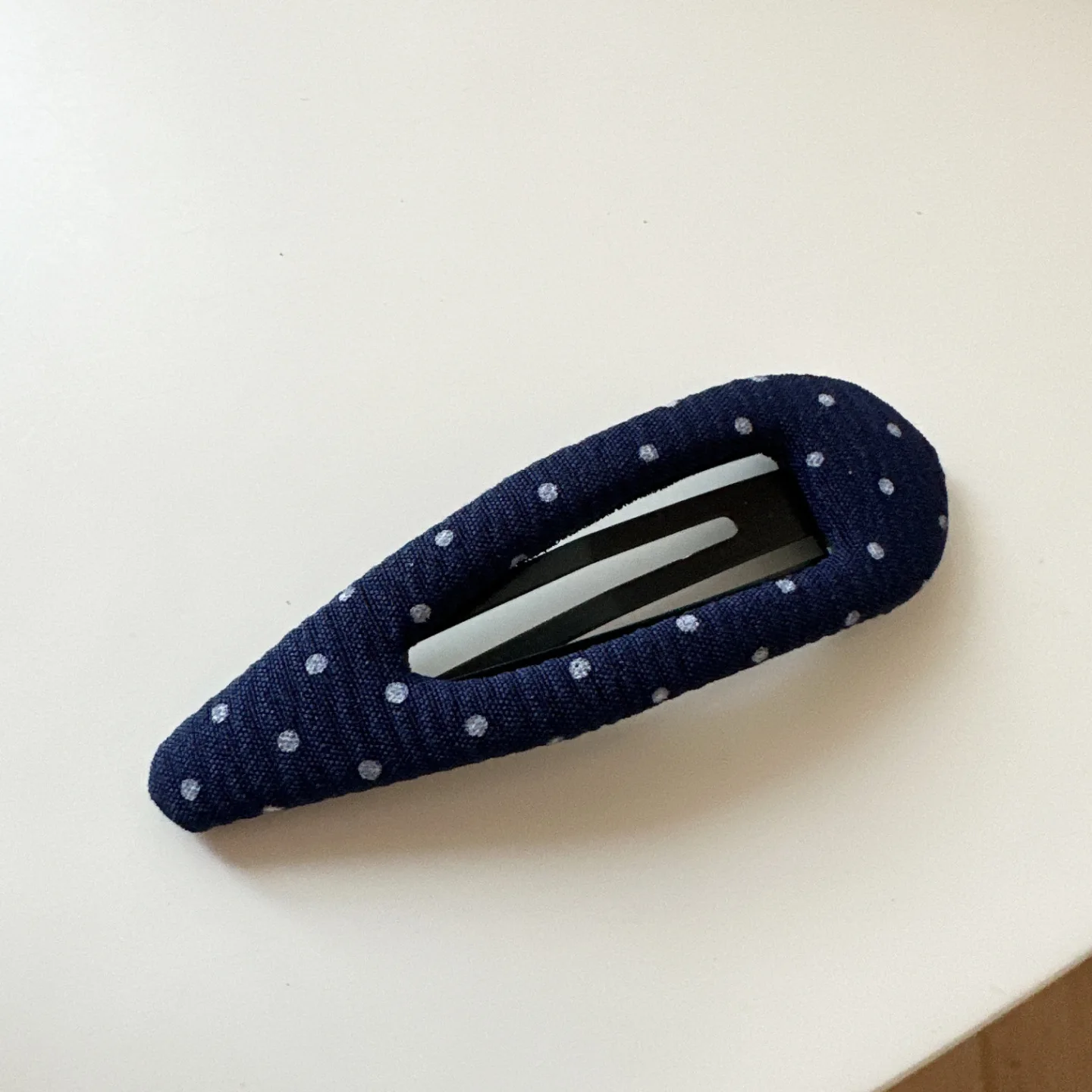 Vintage koreanische Haarspange, marineblau, gepunktet, Stoff-Haarnadel, handgefertigt, keine Schäden, Haar-Accessoires für Frauen, Haarspangen für Mädchen – Detail 26